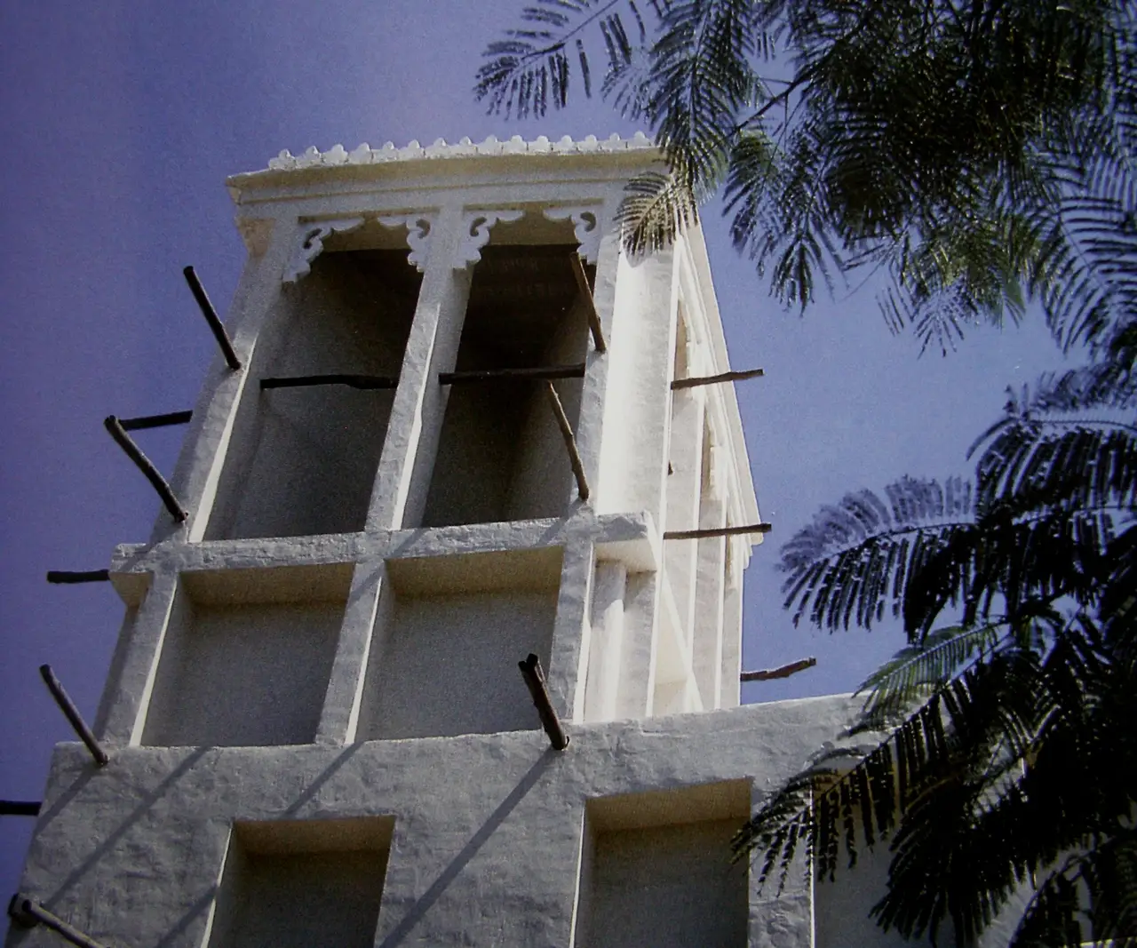 A traditional wind tower, or barjeel, in Dubai